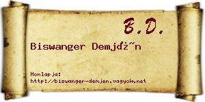 Biswanger Demjén névjegykártya